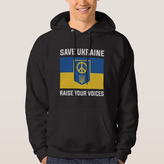 Sudadera Salvar Ucrania alza tus voces (Anverso)