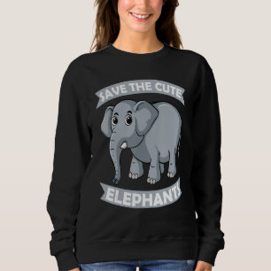 Sudadera Salven a los elefantes del zoológico de Cute Eleph