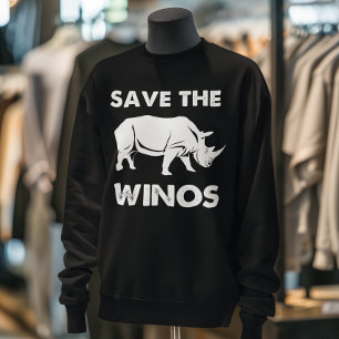 Sudadera "Salven a los Winos" Rinoceronte divertido