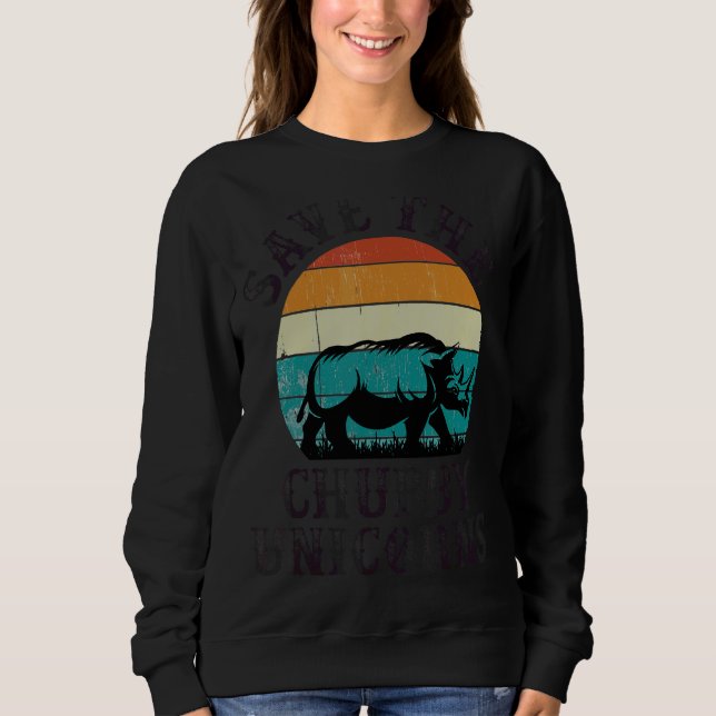 Sudadera Salven La Cónyuge Rinoceronte Retro De Chubby Unic (Anverso)