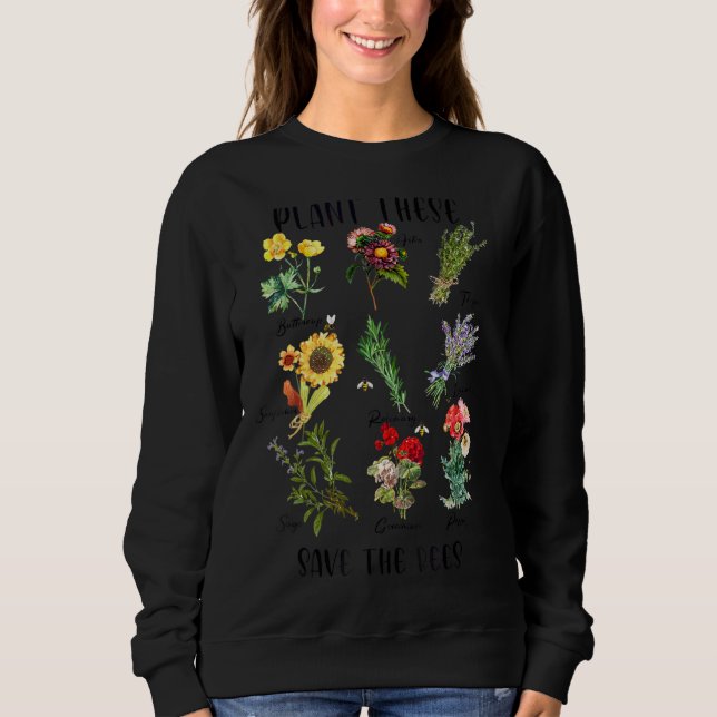 Sudadera Salven Las Abejas La Planta De Abejas De La Flor. (Anverso)