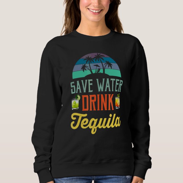 Sudadera Salven las aguas bebiendo Tequila Cinco De Mayos M (Anverso)