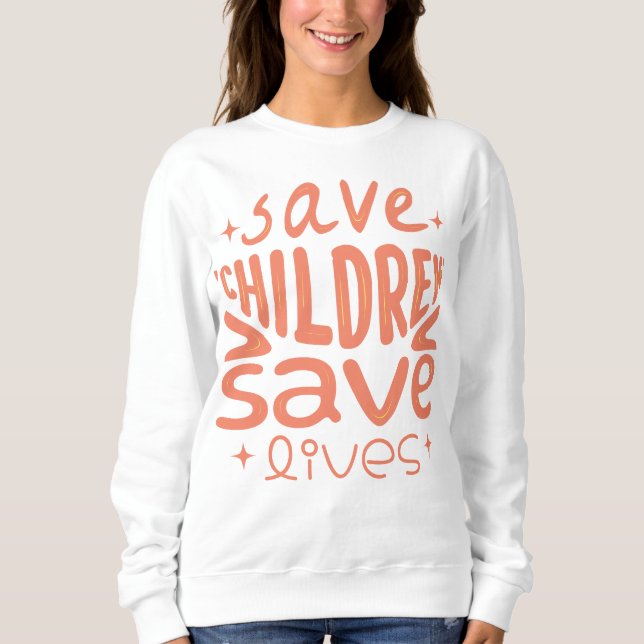 Sudadera Salven niños, salven vidas (Anverso)