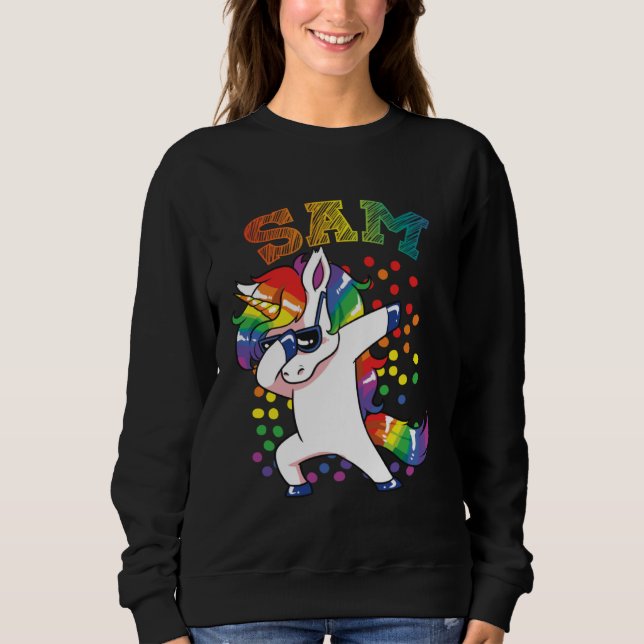Sudadera Sam Dabbing Unicorn (Anverso)