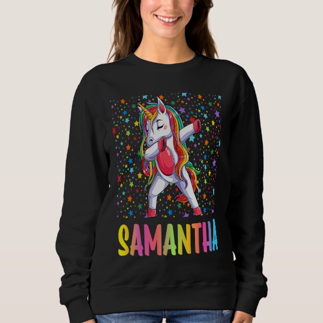 Sudadera Samantha el unicornio que hace dabbing (Anverso)