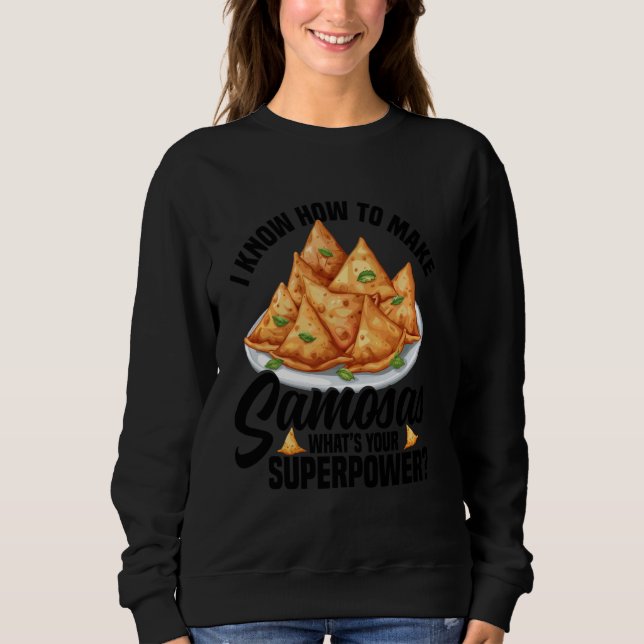 Sudadera Samosas Comida Samosa Fabricación de comida india  (Anverso)