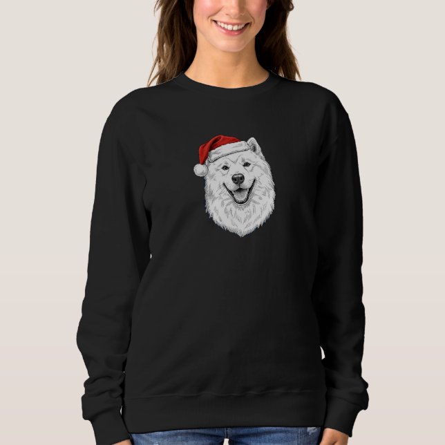 Sudadera Samoyed Christmas Sweatshirt–Hand-Drawn Santa Dog (Anverso)