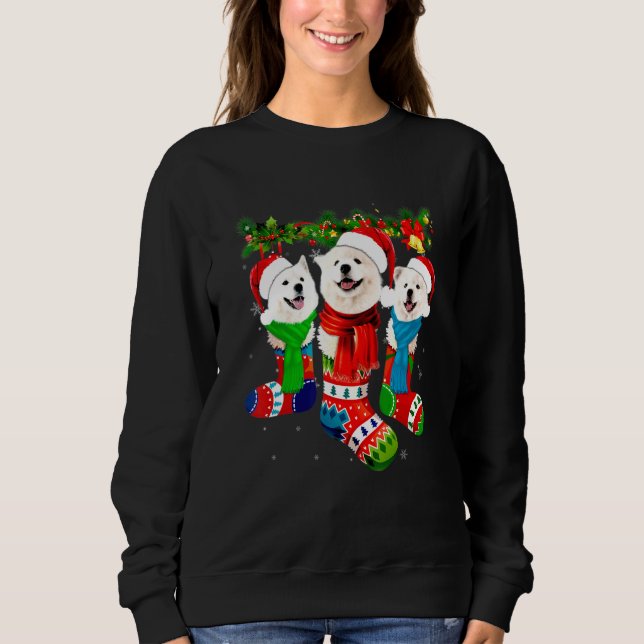 Sudadera Samoyed Con Calcetines De Navidad Swea (Anverso)