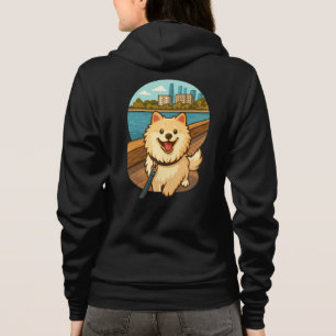 Sudadera Samoyed Feliz Paseando por el Frente Marítimo de l