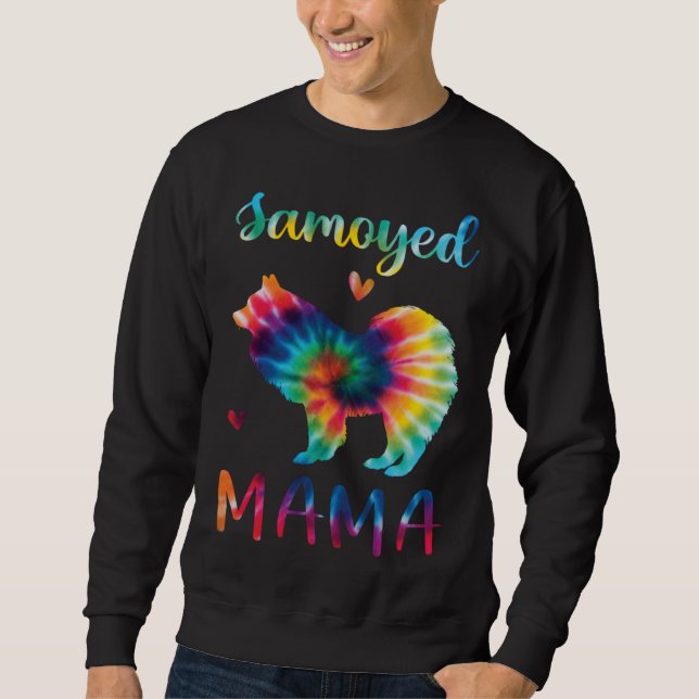 Sudadera Samoyed Mama Tie Dye Dog Mom Mothers Day (Anverso)