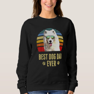 Sudadera Samoyed Mejor Perro Papá Retro Sunset