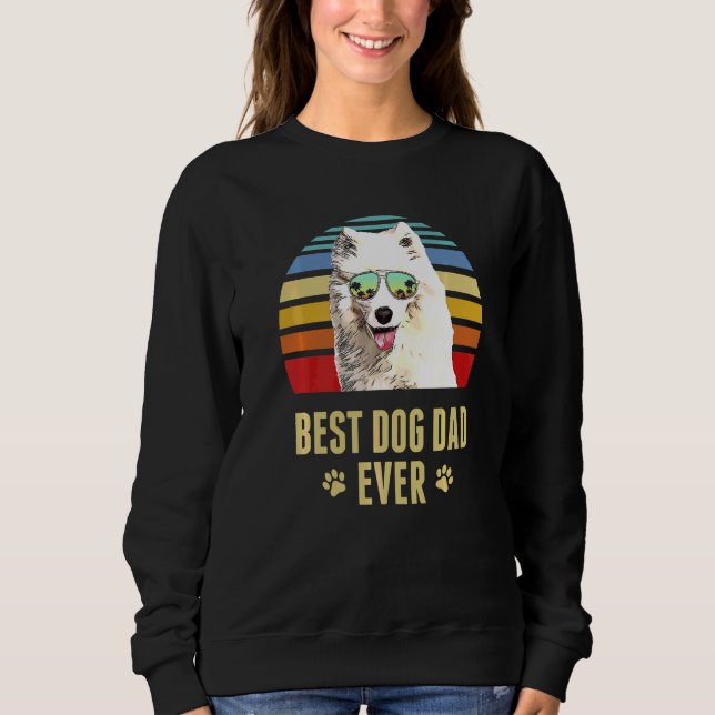 Sudadera Samoyed Mejor Perro Papá Retro Sunset (Anverso)
