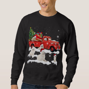Sudadera Samoyed Riding Red Truck Merry Christmas X-mas Ugl