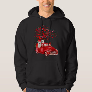 Sudadera Samoyed Riding Red Truck Valentine Butterfly Heart