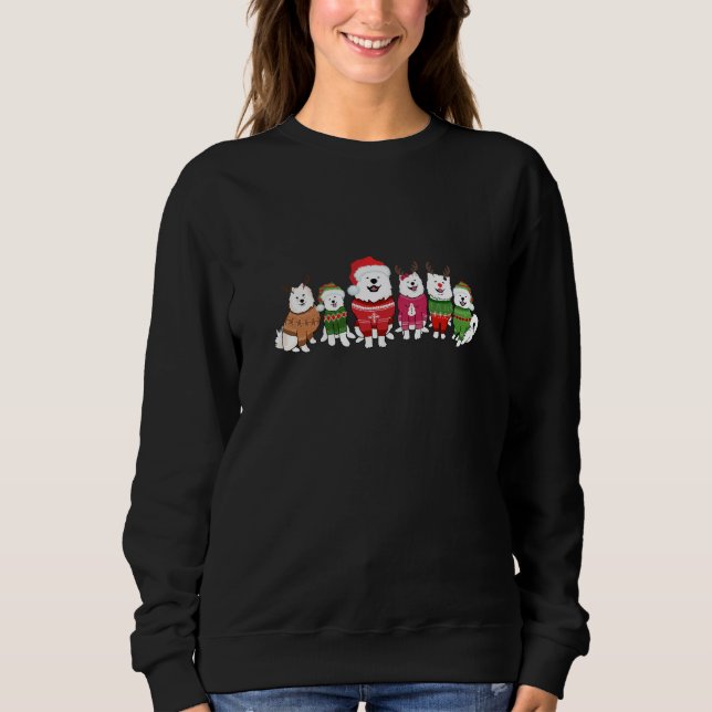Sudadera Samoyeds con jerseys de Navidad (Anverso)