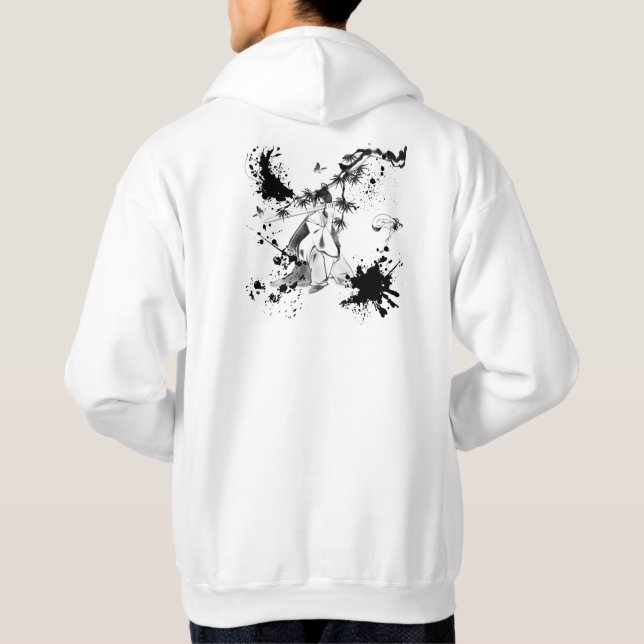 Sudadera Samurái Bajo Pino - Estilo de Tinta Sumi-e (Reverso)