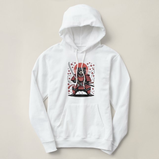 Sudadera Samurai Bear Adult Pullover Hoodie (Diseño del anverso)