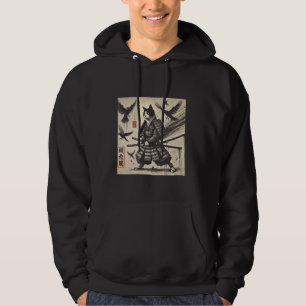 Sudadera Samurai Feline Ink Art Diseño estético japonés