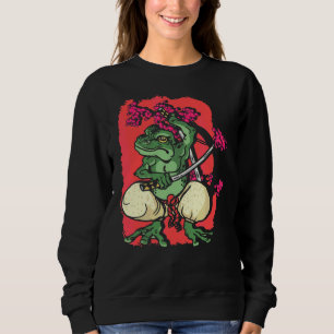 Sudadera Samurai Frog Kendo Katana Cherry Blossom Tree Saku