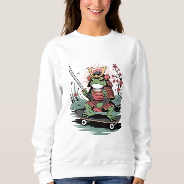 Sudadera  Samurai frog warrior Basic Sweatshirt (Anverso)