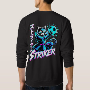 Sudadera Samurái Gritador de Arte Glitch Gato para Jugadore