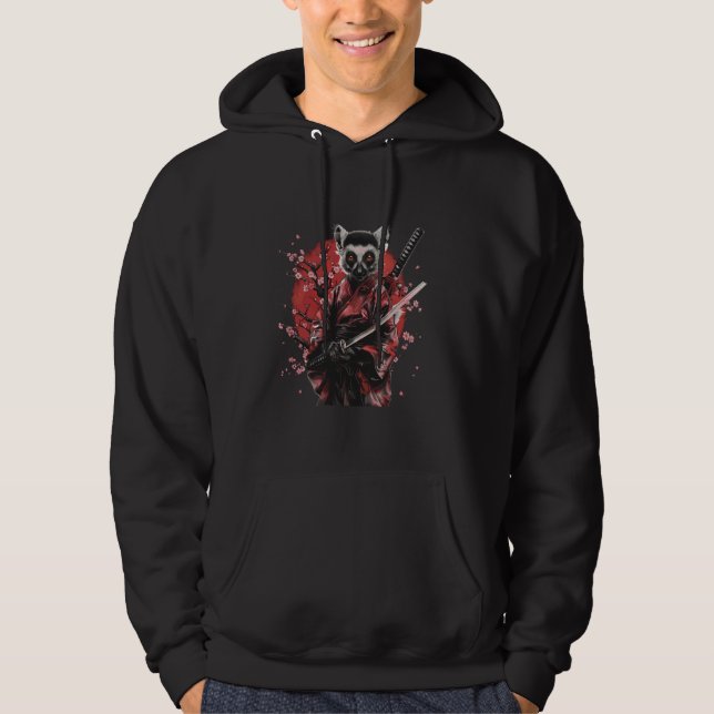 Sudadera Samurai Lemur Japonés Lemur Lover Guerrero Sakura (Anverso)
