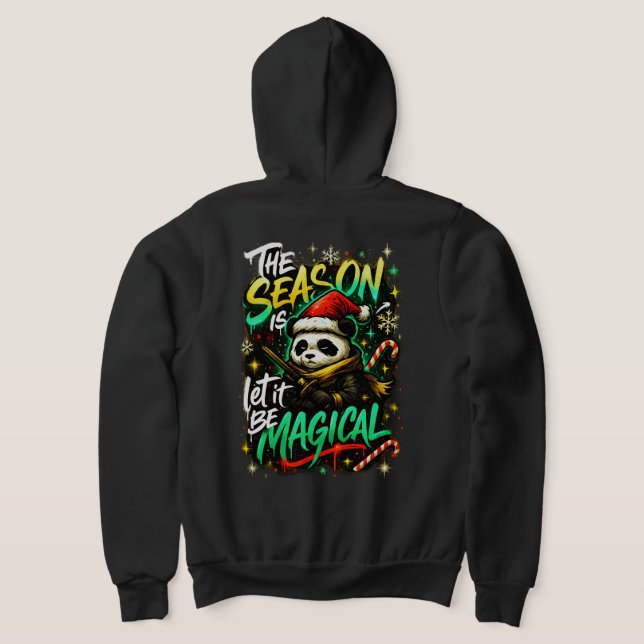 Sudadera Samurai Panda Christmas Magic Edgy Winter Holiday (Distribución Reverso )