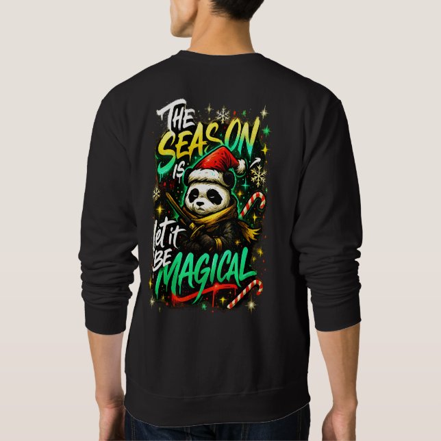 Sudadera Samurai Panda Christmas Magic Men's Edgy Winter (Reverso)
