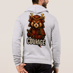 Sudadera Samurái Panda Rojo con la palabra Coraje