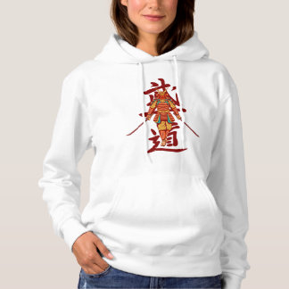 Sudadera Samurái Retro Honorable y Aterrador - Blanco y Neg