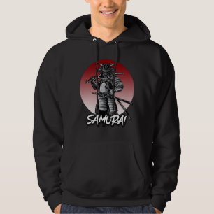 Sudadera Samurái Retro Perfecto Honrado - Blanco y Negro