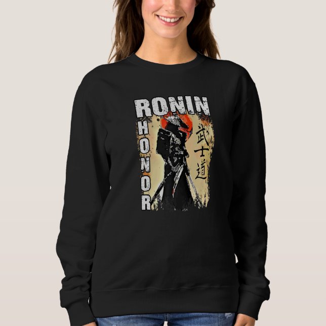 Sudadera Samurai Ronin Gorra de paja luchador de espadas en (Anverso)