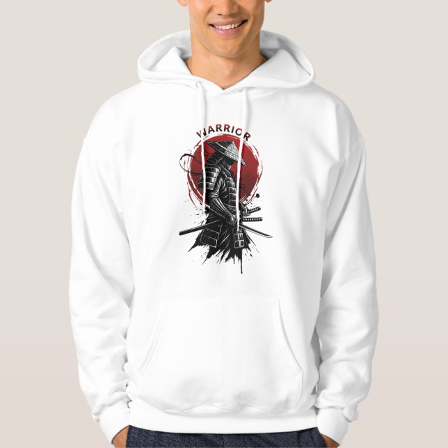 Sudadera Samurai Warrior Rising Sun Japanese Ink Style (Anverso)