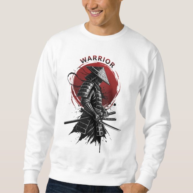 Sudadera Samurai Warrior Rising Sun Japanese Ink Style (Anverso)