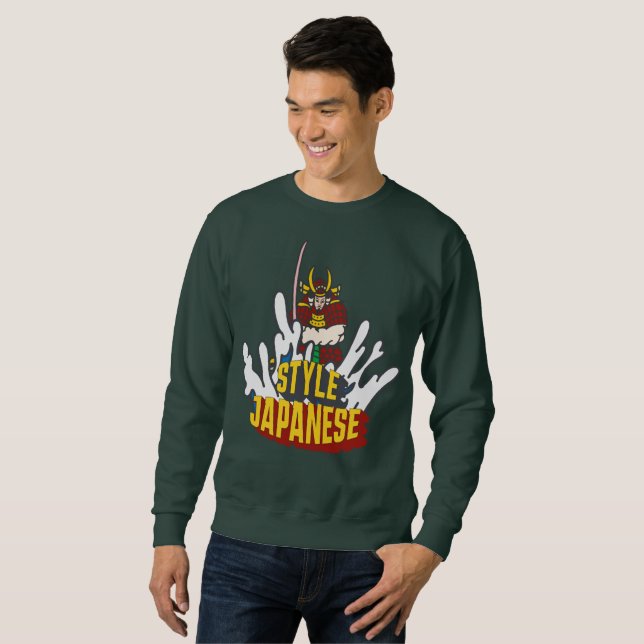 Sudadera samurai y agua, estilo japonés, simple y fresco (Anverso completo)