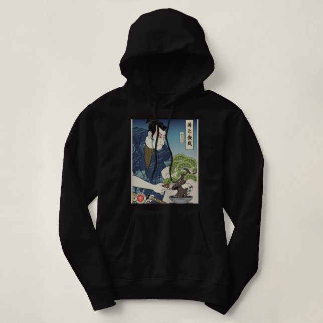 Sudadera Samurai Y Bonsai Tree Ukiyoe Japonés Warrior Lo (Diseño del anverso)