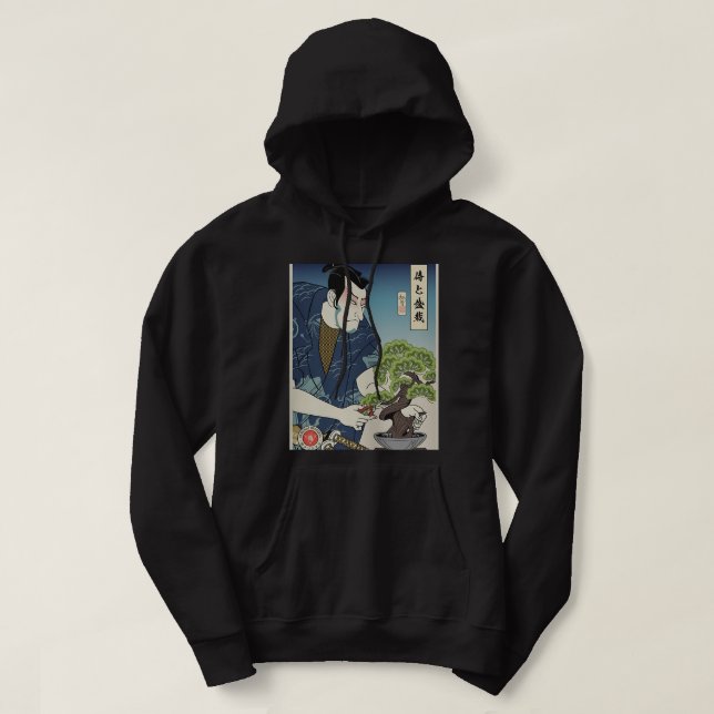 Sudadera Samurai Y Bonsai Tree Ukiyoe Japonés Warrior Lo (Diseño del anverso)