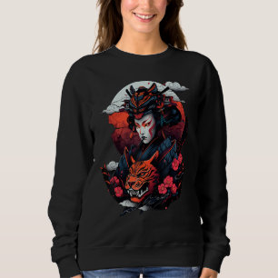 Sudadera Samurái y Tigre Gráfica Negrita con Arte Tradicion