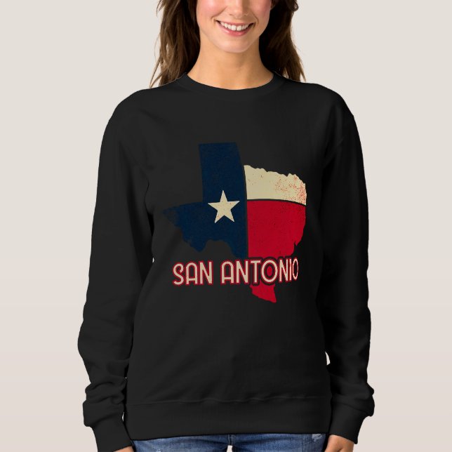 Sudadera San Antonio City Texas Texan Flag Map (Anverso)