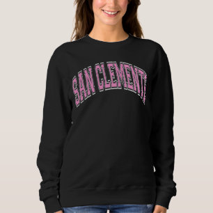 Sudadera San Clemente California Ca Varsity Style Pink Text