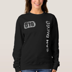 Sudadera San Diego California 619 Area Code Vintage Retro