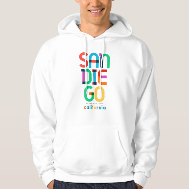 Sudadera San Diego California Mid Century, Arte Pop, (Anverso)