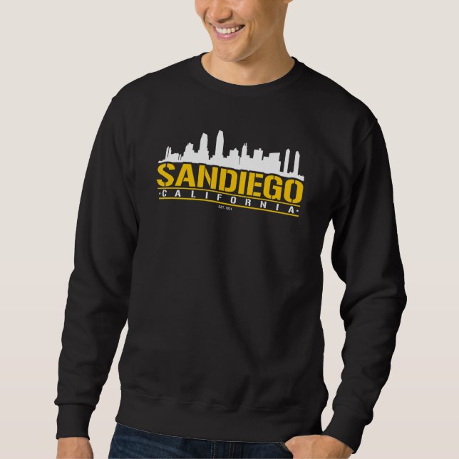Sudadera San Diego California White Brown & Gold Baseball I (Anverso)
