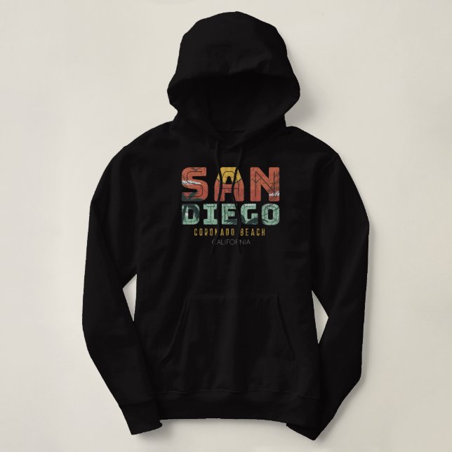 Sudadera San Diego Surfing Coronado Beach California Retro  (Diseño del anverso)