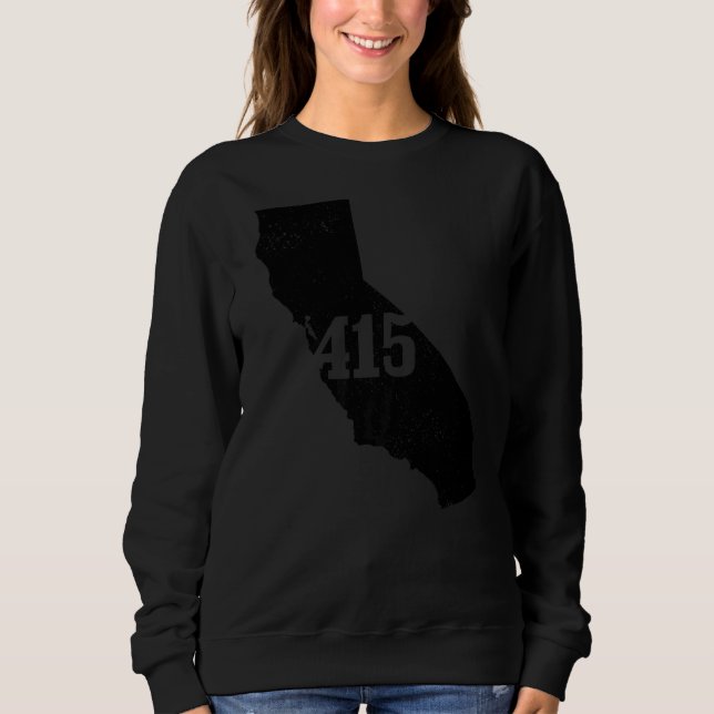 Sudadera San Francisco 415 Area Code California State Map V (Anverso)