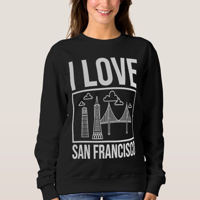 Sudadera San Francisco California City Skyline Map Travel (Anverso)