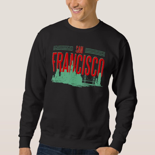 Sudadera San Francisco California Skyline Silhouette Outlin (Anverso)