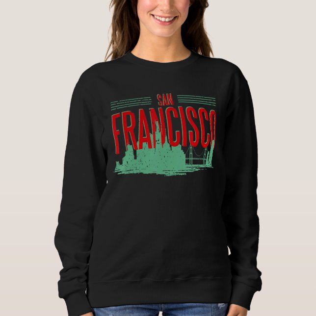 Sudadera San Francisco California Skyline Silhouette Outlin (Anverso)