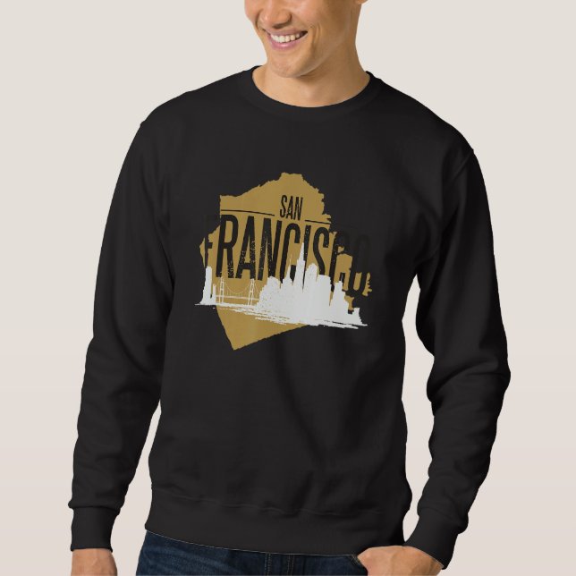 Sudadera San Francisco California Skyline Silhouette Outlin (Anverso)