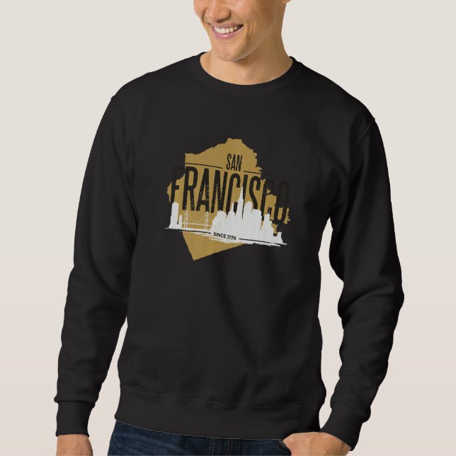 Sudadera San Francisco California Skyline Silhouette Outlin (Anverso)